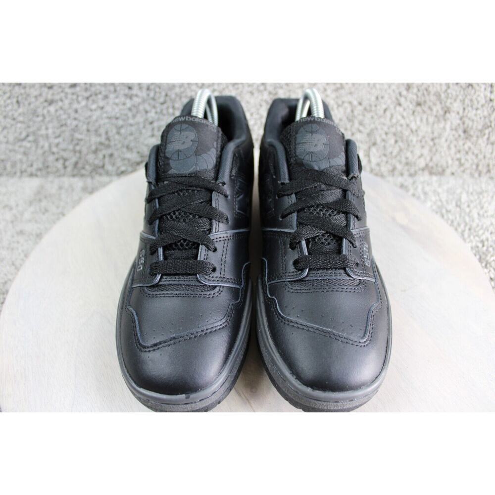 New Balance 550 Sneakers Youth 7 Triple Black Leather Athletic Shoes GSB550BB - Picture 4 of 11